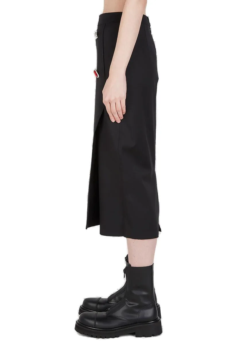 Vetements Button-Detailed High-Waisted Midi Skirt