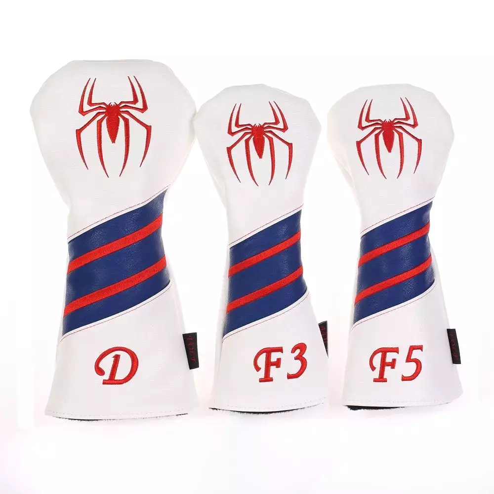 Volf Golf Red White Blue Leather Spider Headcovers