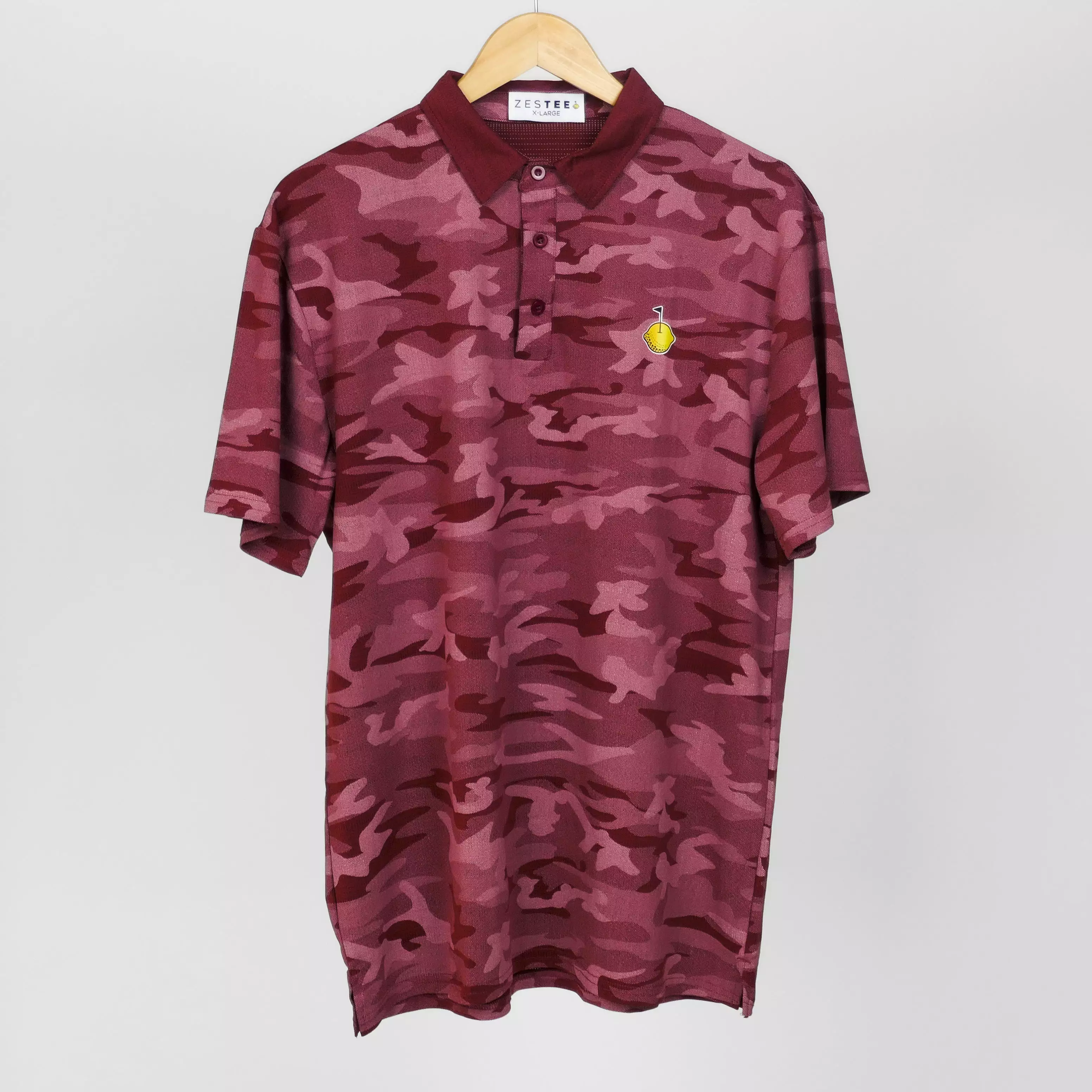 Wine 'Camo' Polo