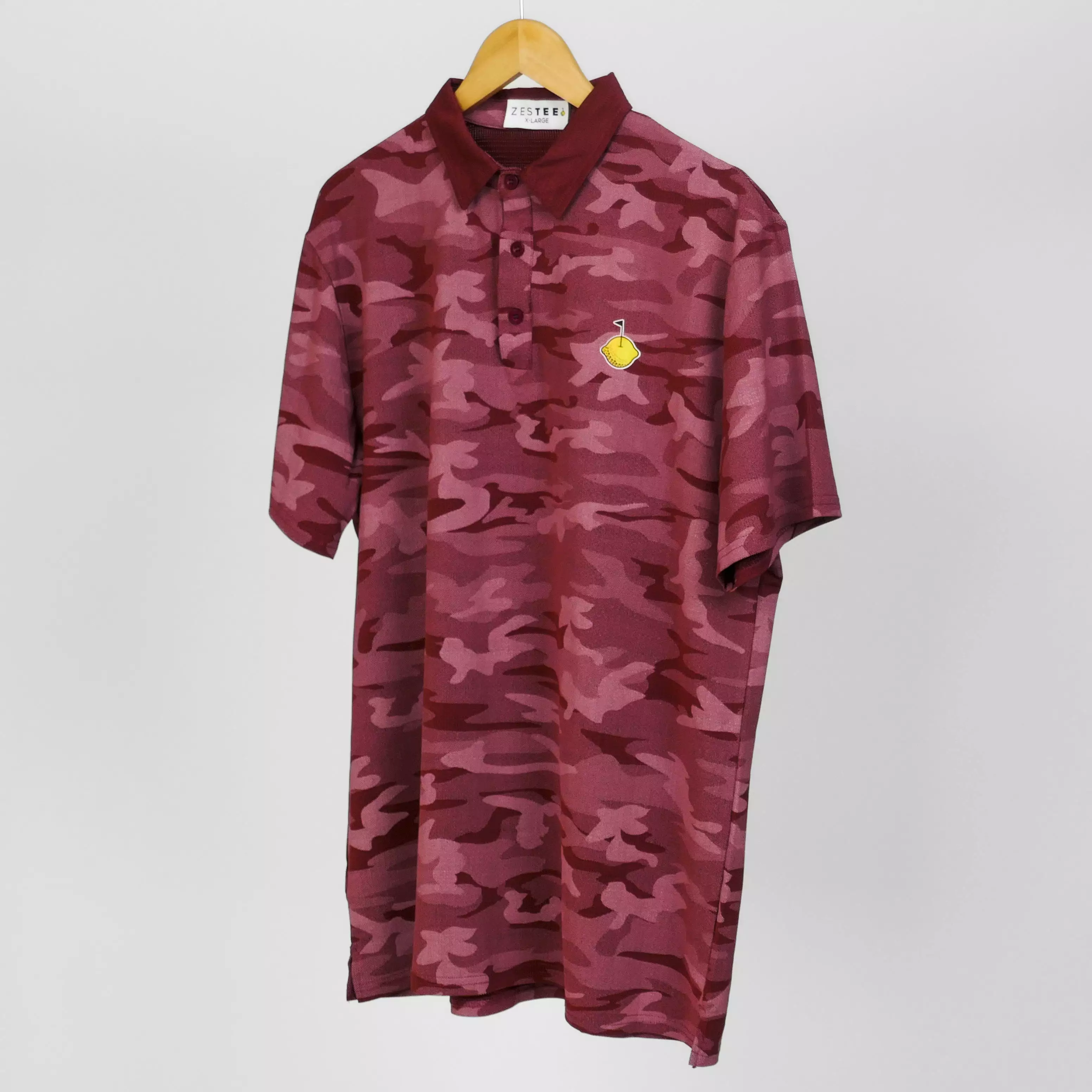 Wine 'Camo' Polo