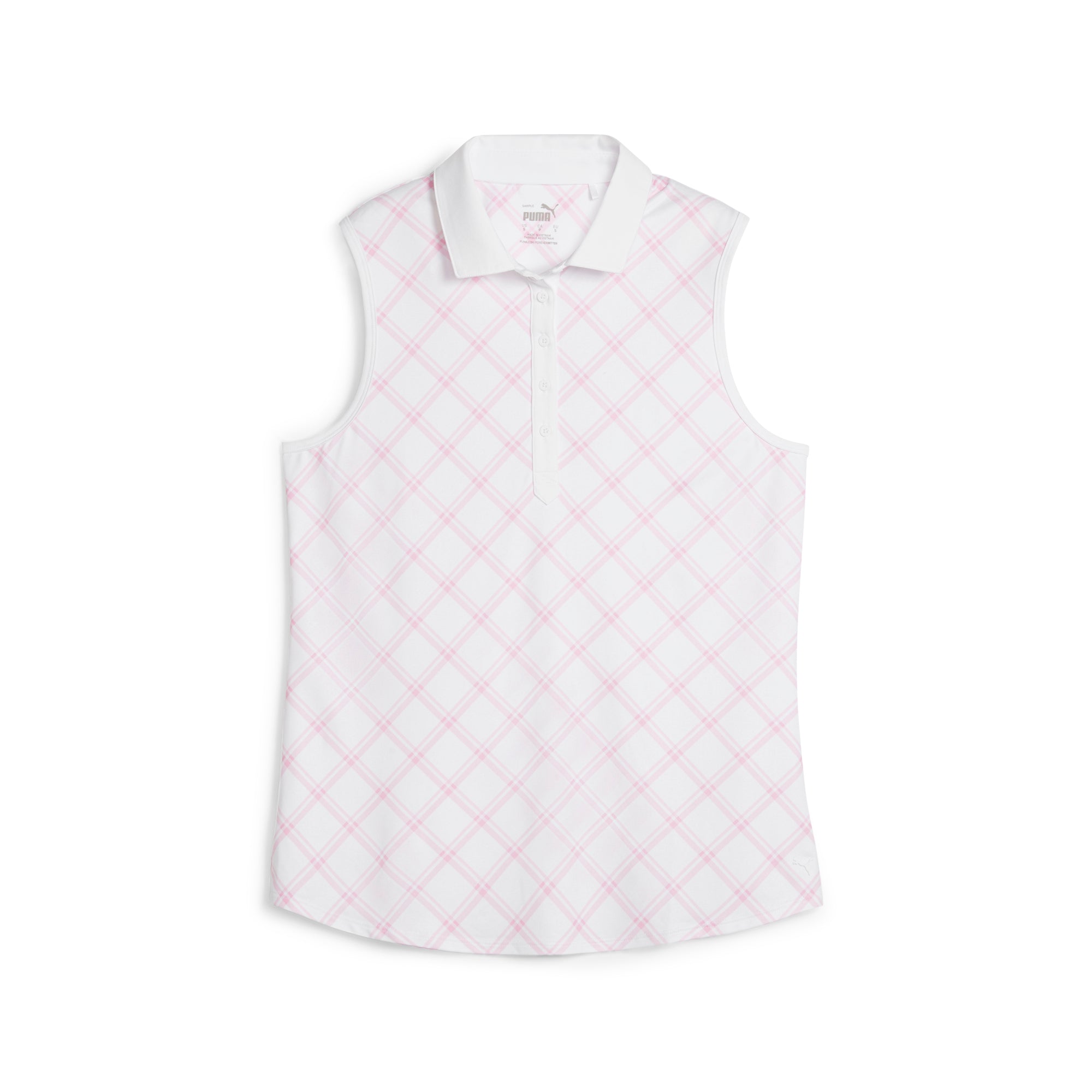 Women's CLOUDSPUN Plaid Sleeveless Golf Polo