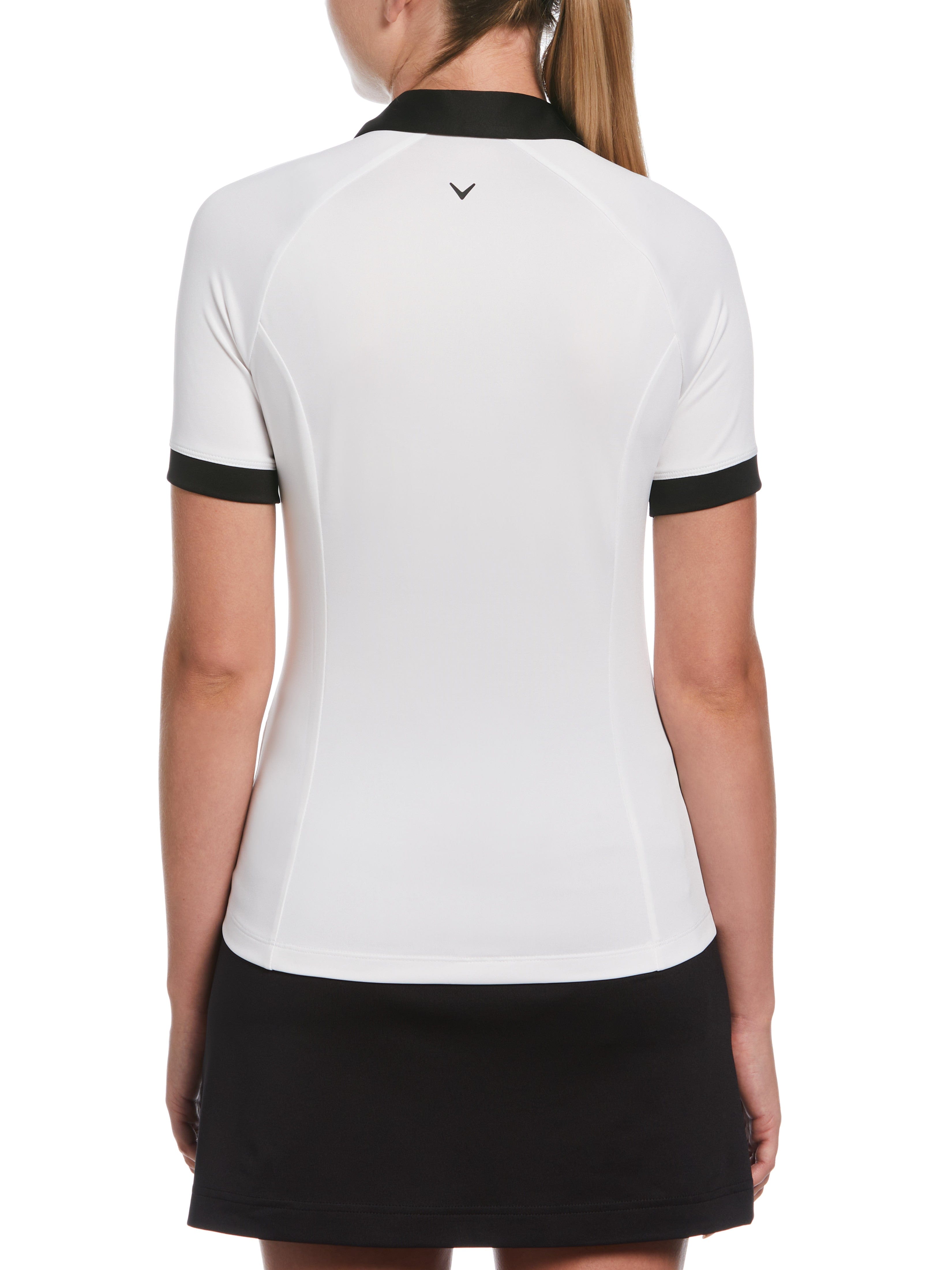 Womens Color Block V-Placket Golf Polo