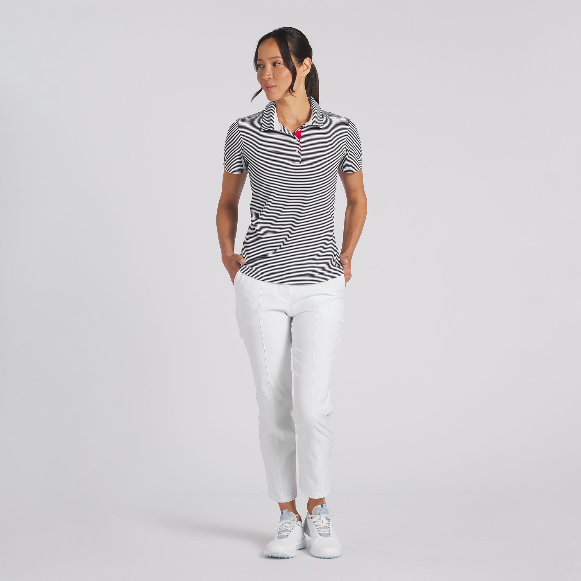 Women's Volition Pique Stripe Golf Polo